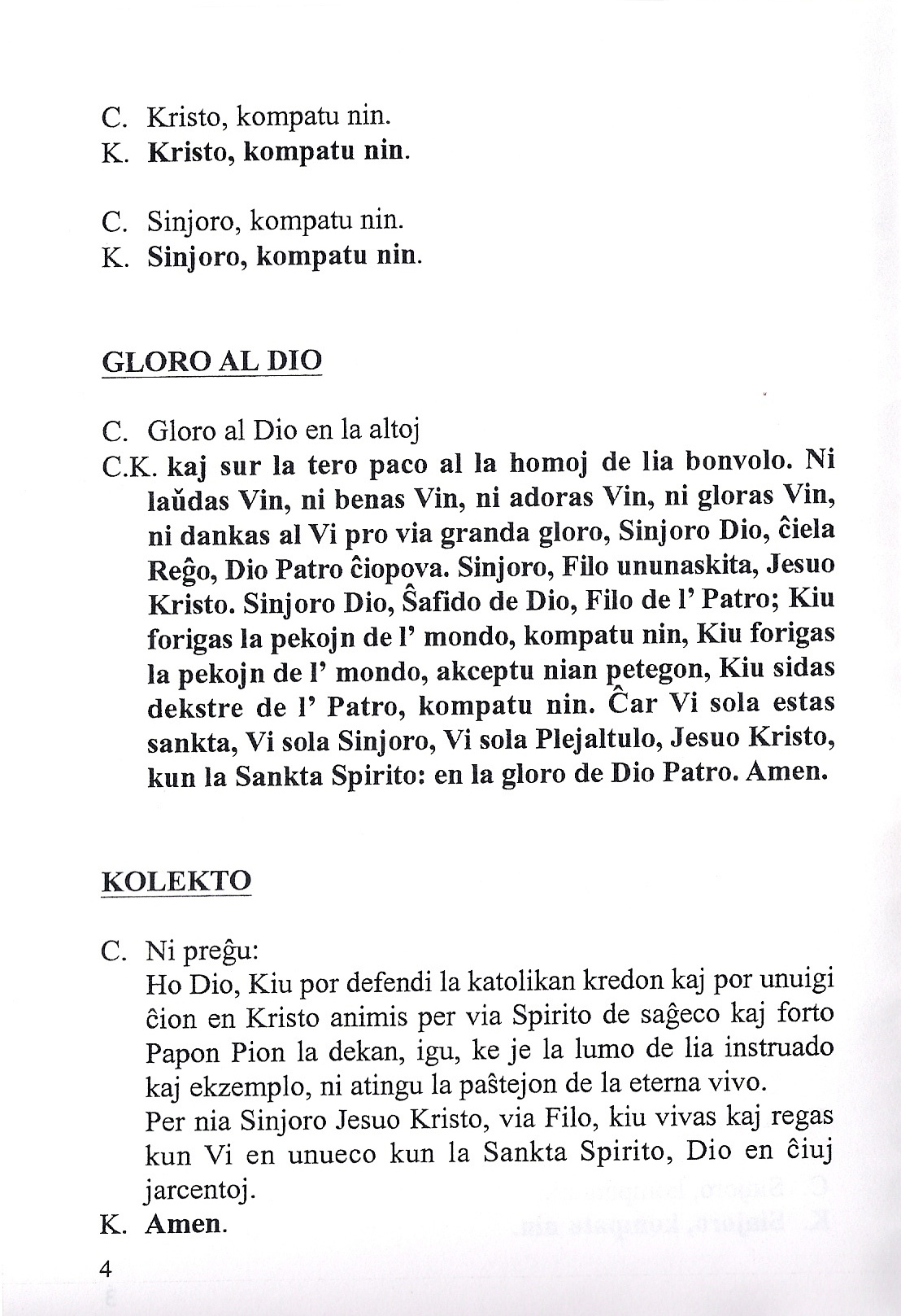 Gloro-himno kaj kolekto