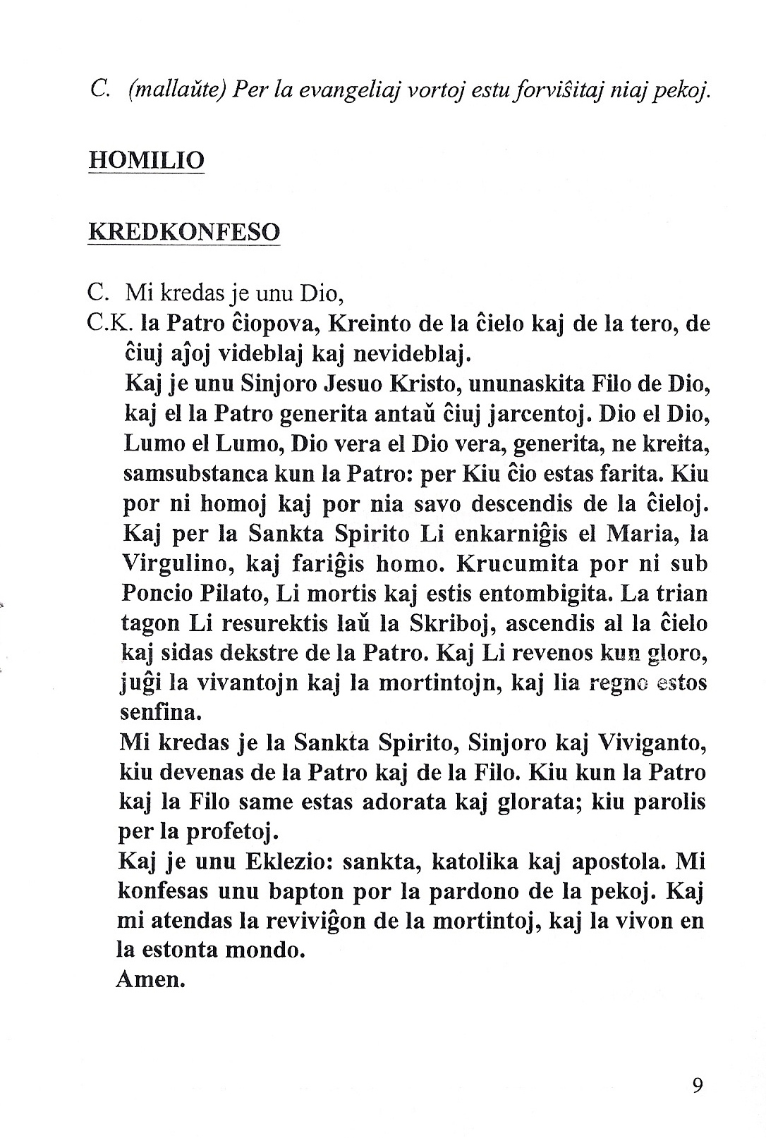 Kredokonfeso (de Niceo)